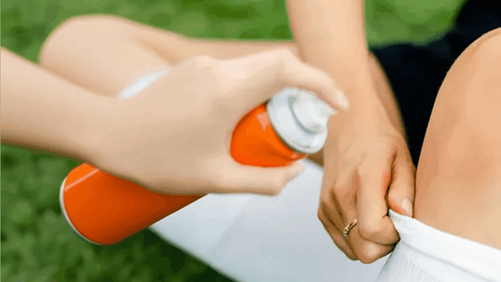 application of a medical spray product