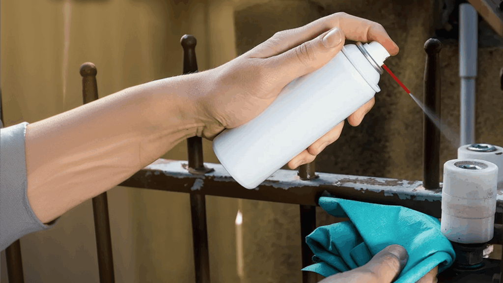 use of a technical spray product for mechanics